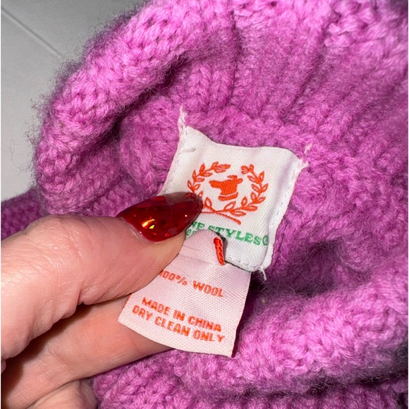 Canine Styles Nantucket Hand Knit Wool Dog Sweater - Pink - Picture 4 of 8